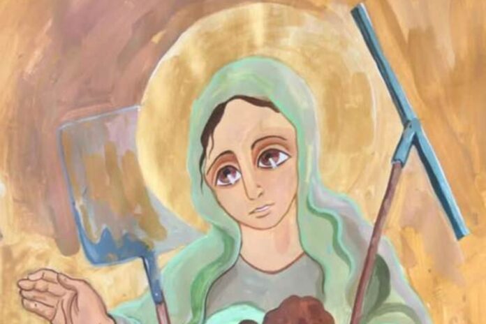 La "Madonna del Fango" di Franco Vignazia (particolare)